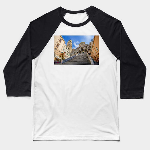 The Amalfi Cathedral bell tower in Amalfi, Italy Baseball T-Shirt by mitzobs